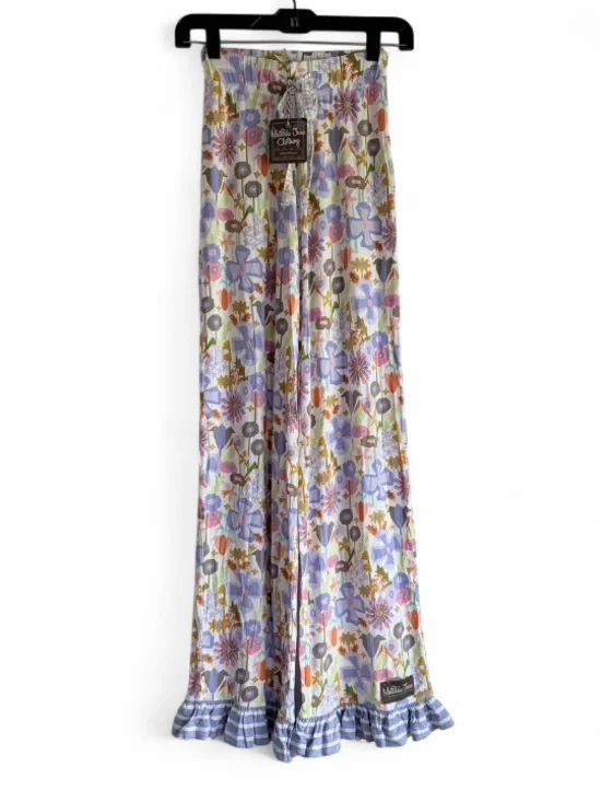 NWT Matilda Jane Floral Knit Ruffle Bottom Pajama Pants Size XS