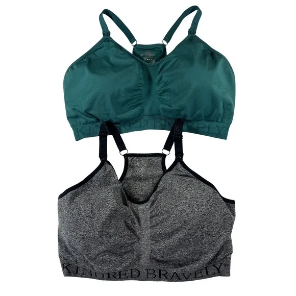 Kindred Bravely Sublime Nursing Bra Set 2X-Busty Teal Gray Seamless Wireless