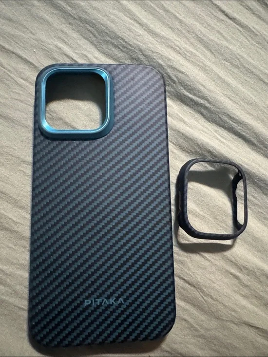 iPhone 15 pro max Carbon Fiber iPhone Case with matching Apple Watch case
