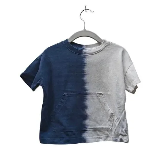 Baby Gap dip-dye pocket tee 12–18M blue/white toddler short sleeve
