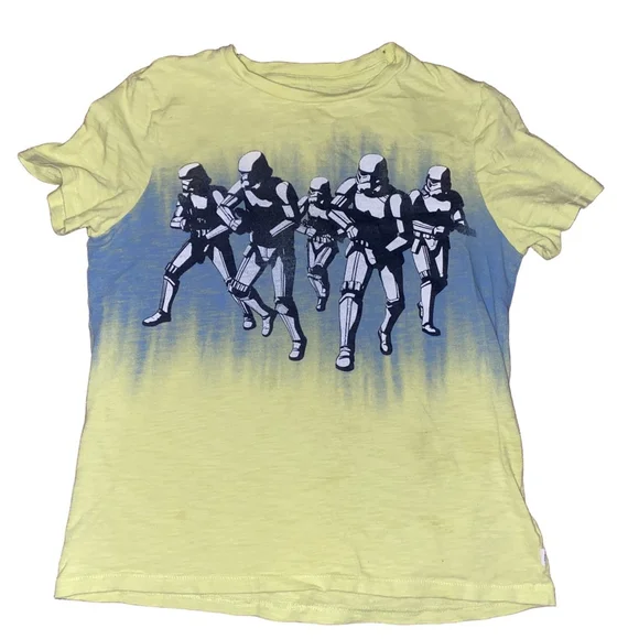 Boys GAP Star Wars Short Sleeve Tee Size L Yellow Blue