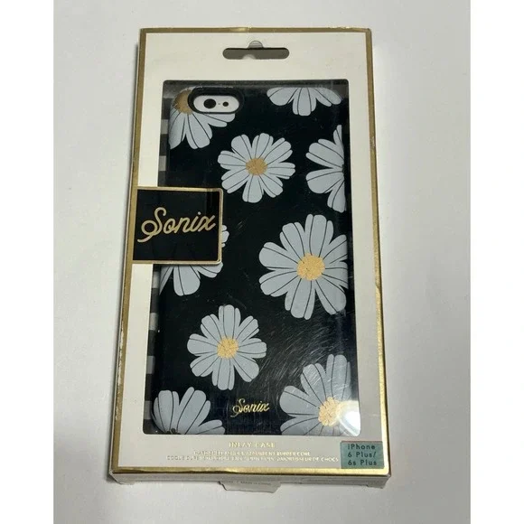 Sonix iPhone 6 Plus 6s Plus Case Inlay Pansy Floral Black Gold White Protective