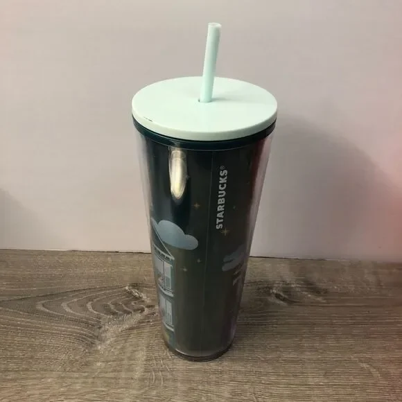 Starbucks San Francisco Painted Ladies Large 24‎ Oz Cold Cup Tumbler with Straw
