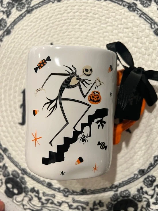 Rae Dunn Nightmare before Christmas Halloween mug - Orange & Black