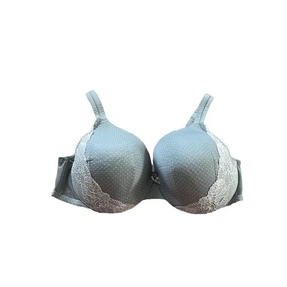 Cacique Gray Polka Dot Full Coverage Bra Size 44C