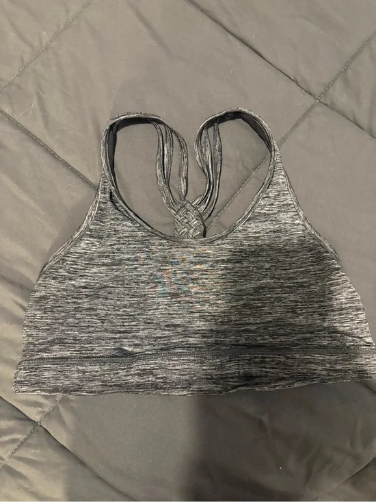 Heather Gray Women's Seamless Sports Bra with Braided Straps