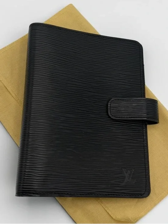 Louis Vuitton Agenda MM (Medium Ring) Ridge Noir Black Epi Leather