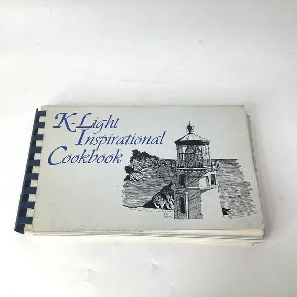 1990 K LIGHTHOUSE‎ Radio Cookbook Oregon Spiral bound vintage