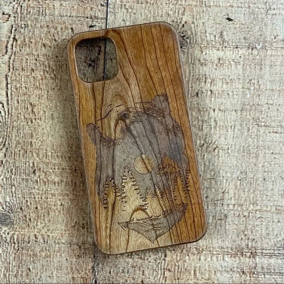 Iphone 11 Wood Bear Trees Woods Lake Phone Case Nature Animal