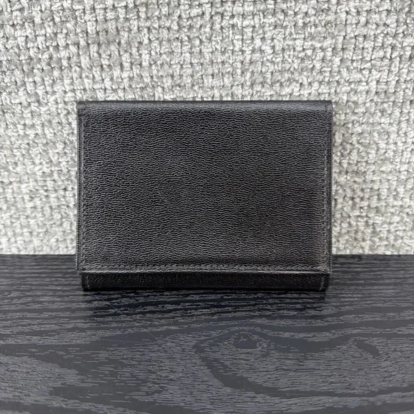 Di Lido Black‎ Imported Black French Kidskin Tri fold Wallet Mens Classic
