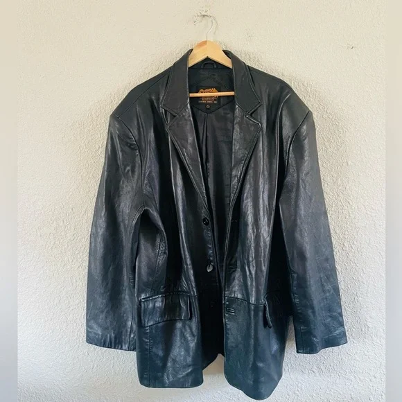 Vintage Canyon Outback Leather Goods Black Leather Jacket