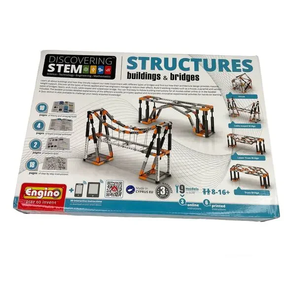 Engino Discovering STEM Structures Buildings & Bridges Kit New
