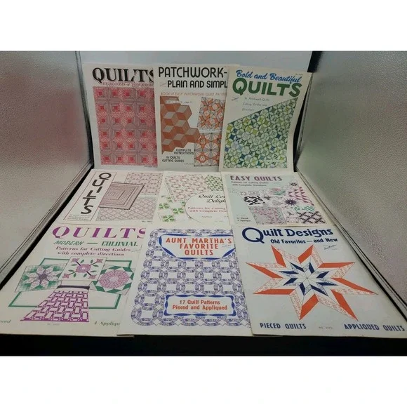 Lot‎ of 9 AUNT MARTHA'S COLONIAL QUILT PATTERN BOOKS Vintage Collection