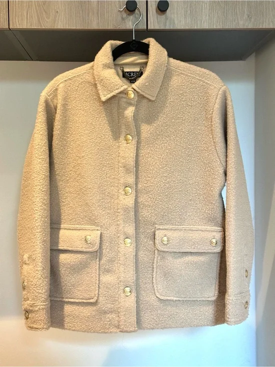 J.Crew Camel Bouclé Shacket Jacket Size Small