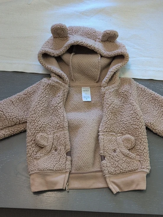 Carter's Tan Teddy Sherpa Jacket with Hooded Bear Ears