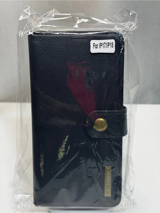 DG.MING Black Wallet Phone Case with Snap Closure