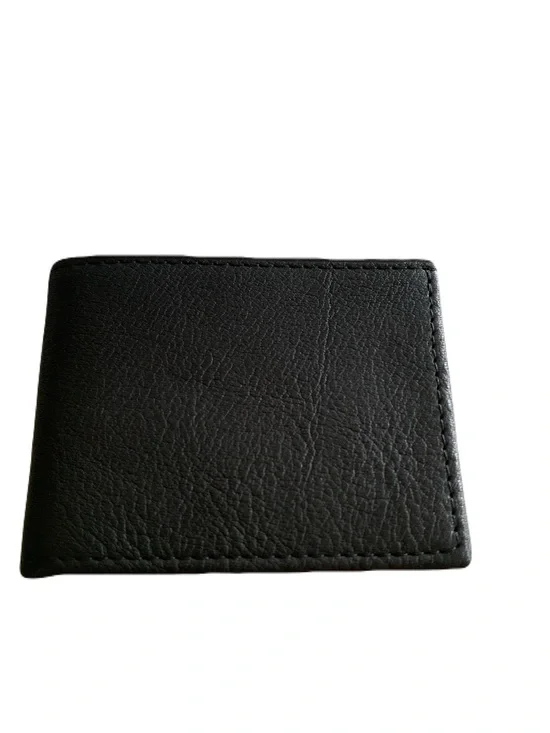 Handcrafted in the USA Men’s Black Genuine Bison Leather Wallet Card Pockets