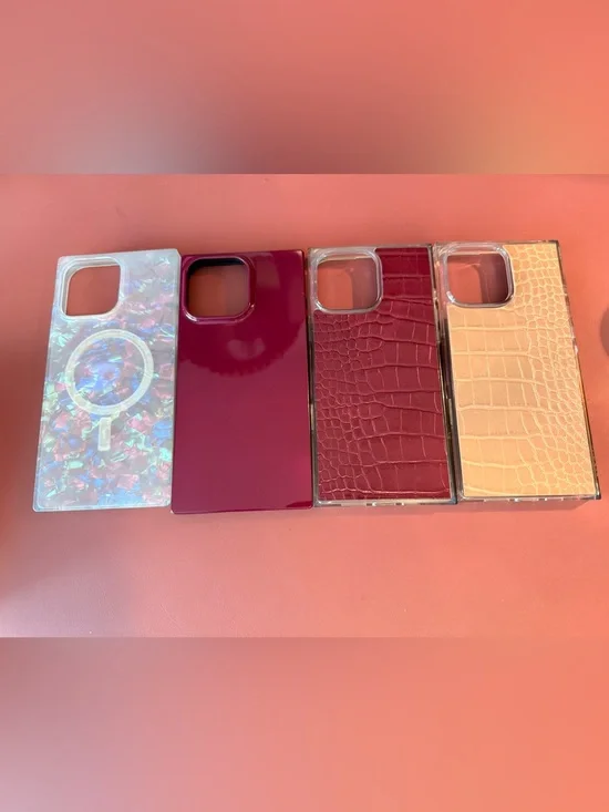 FLAUNT Phone 16 ProMax Case Bundle - Burgundy, Maroon, Beige, Iridescent