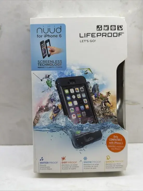 LifeProof Nuud Waterproof Dirtproof Series Case For iPhone 6- Black Open Box