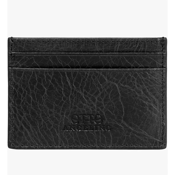 Cardholder Wallet Unisex OS Slim RFID Blocking Black Otto Angelino EUC