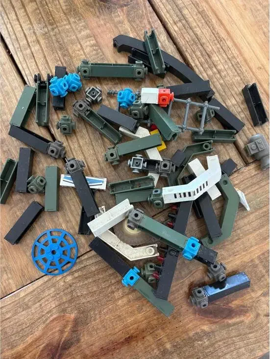 Vintage Building Block Pieces Fisher Price blocks Military Green Black  Blue