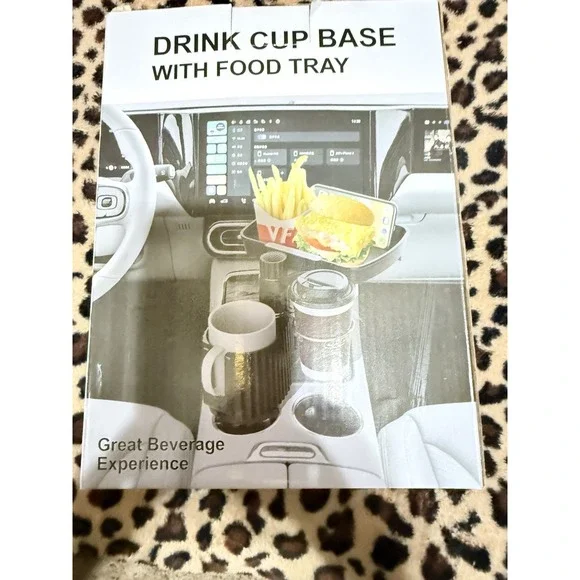 Automotive Cup Holder Expander Multi-Purpose Car Tray Drink Mount Open Box