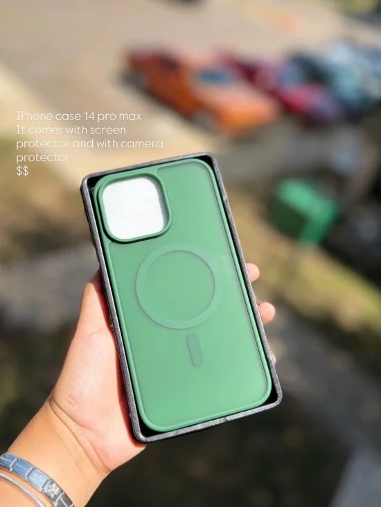 Green iPhone Case with MagSafe Ring