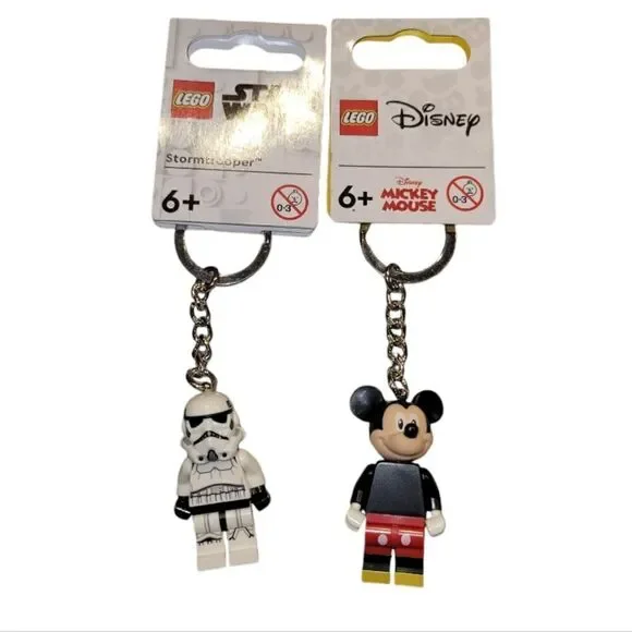 LEGO Star Wars Stormtrooper & Mickey Mouse Minifigure Keychain  Mini Figure New