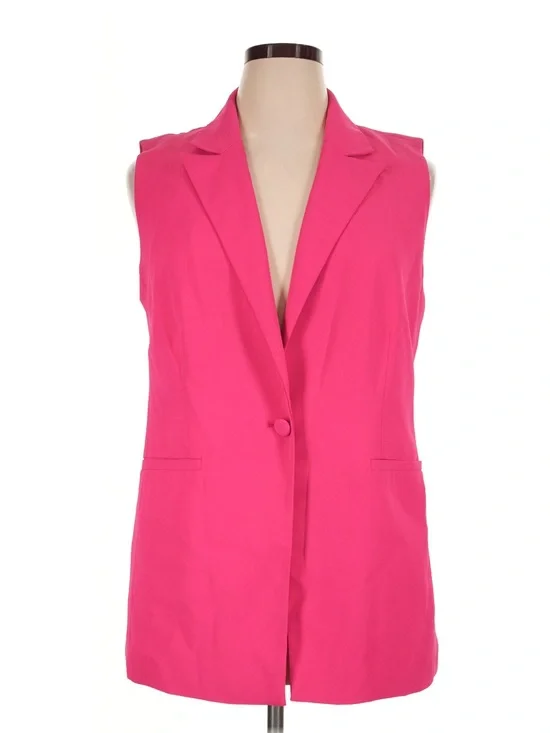 House of Harlow 1960 Hot Pink Sleeveless Blazer Vest