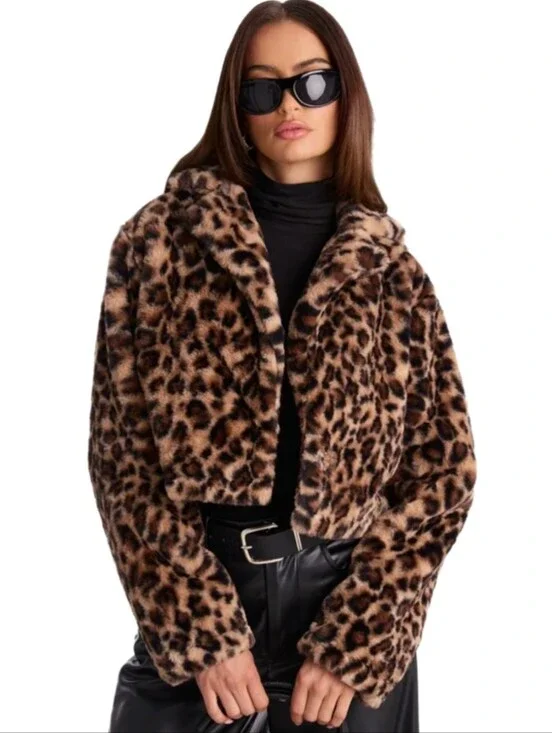 Fashion Nova Felicia Leopard Faux Fur Coat NWT