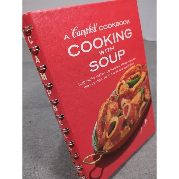 1976 Cooking With Soup A Campbell Cookbook Vintage Retro Recipes Hardback Spiral