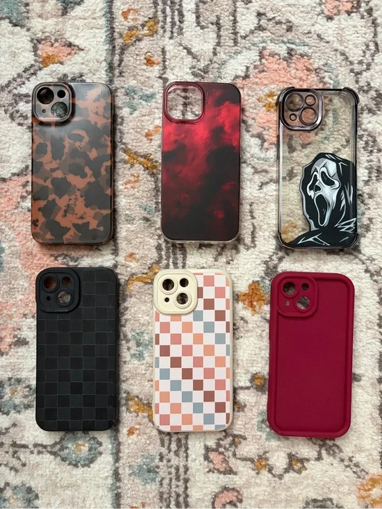 Assorted Red & Black Phone Case - Compatible Protective Cover for iPhone 15!