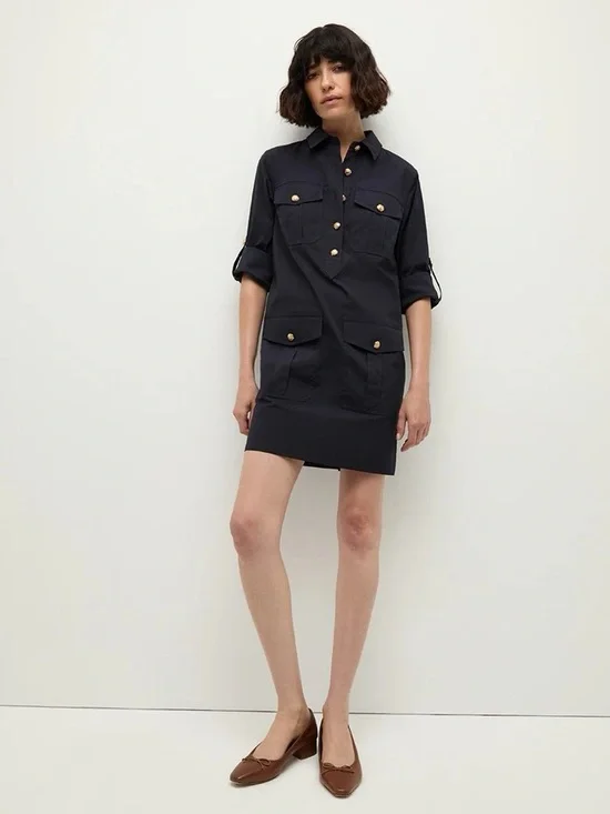 VERONICA BEARD Women’s Black Utility Shirt Jacket Dress