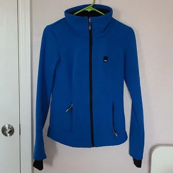 Bench Blue Full Zip Up Jacket XS turtle neck gorpcore casual sporty cozy women's