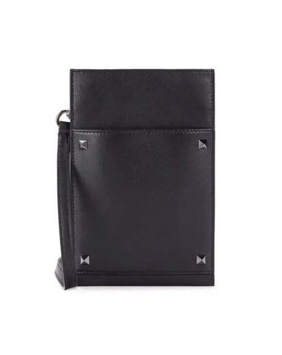 VALENTINO GARAVANI Rockstud Leather Phone Case Crossbody
