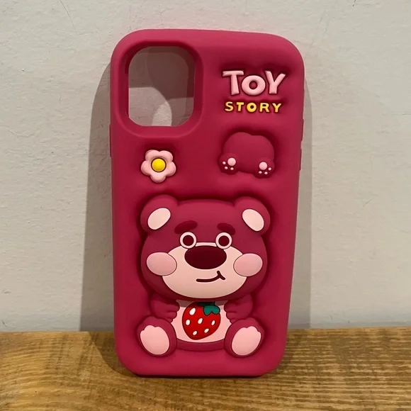 Toy Story iPhone 13 pink 3D phone case bear‎ EUC