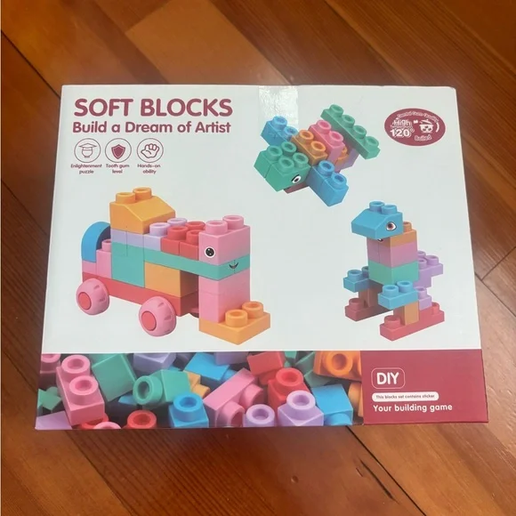 NWT Soft Blocks Build a dream of artist 78 pcs dinosaur crane plane