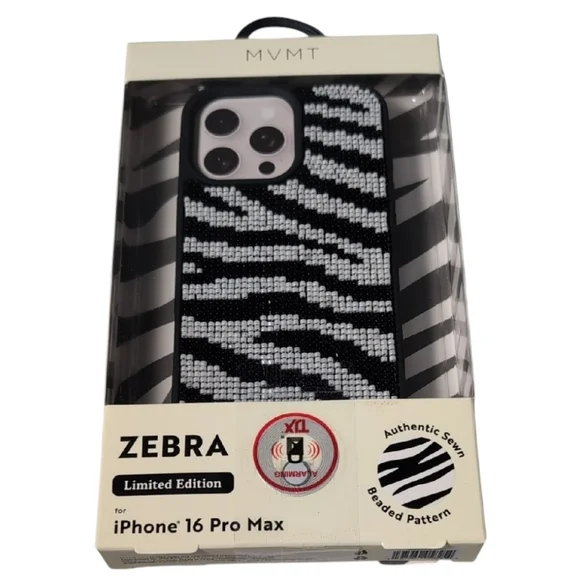 MVMT Limited Edition Zebra Beaded Phone Case iPhone 16 Pro Max