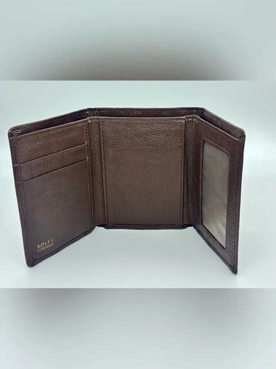 Rolf’s Genuine Cowhide Brown Leather Trifold Wallet Men’s