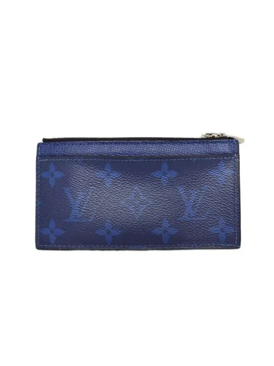 Louis Vuitton Monogram Taigarama Coin Card Holder Blue