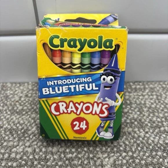 Crayola Introducing Bluetiful 24 Pack Crayons EUC 2017