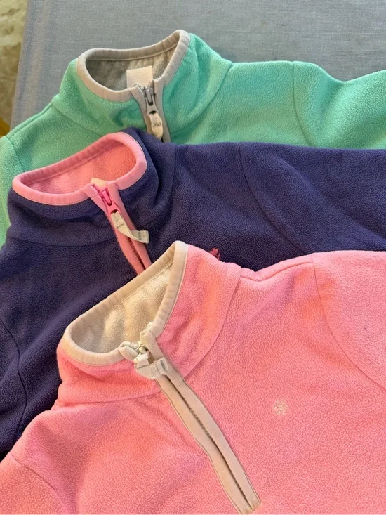 Bundle Kids Half-Zip Fleece Pullover - Pink, Purple, Mint Girls 3T