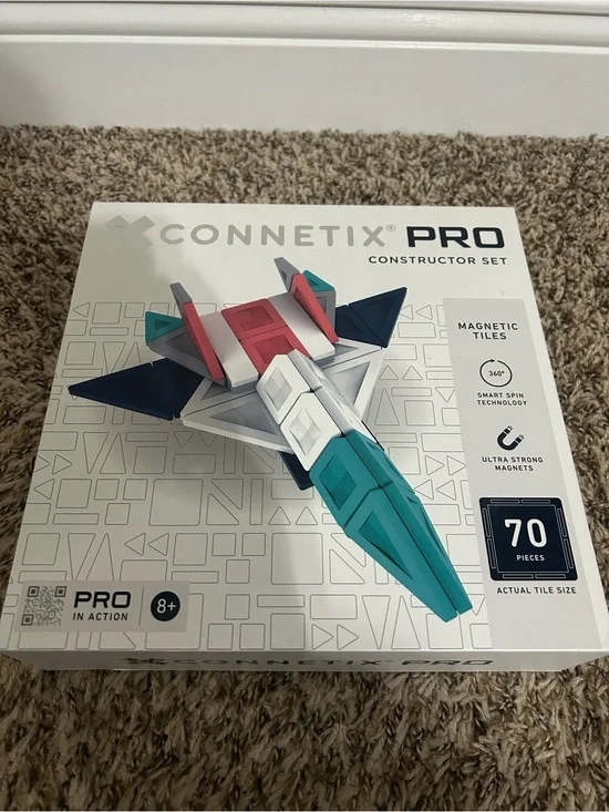 CONNETIX PRO Constructor Set - Teal, Navy, White, Pink - 70 pieces