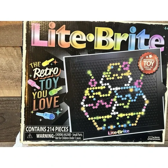 Lite Brite Hasbro Toy‎ Light Bright Retro Box & Pegs 214 Pieces New