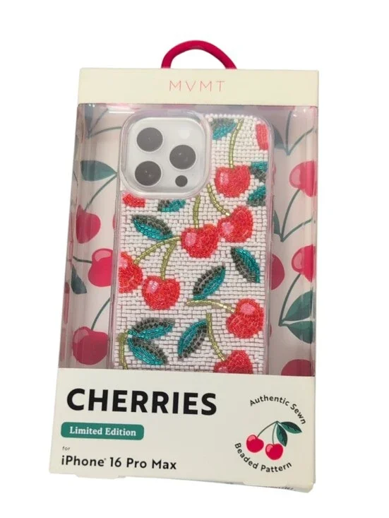 MVMT Beaded Limited Edition Cherries iPhone 16 Pro Max Phone Case