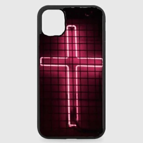 Black Neon Cross Phone Case