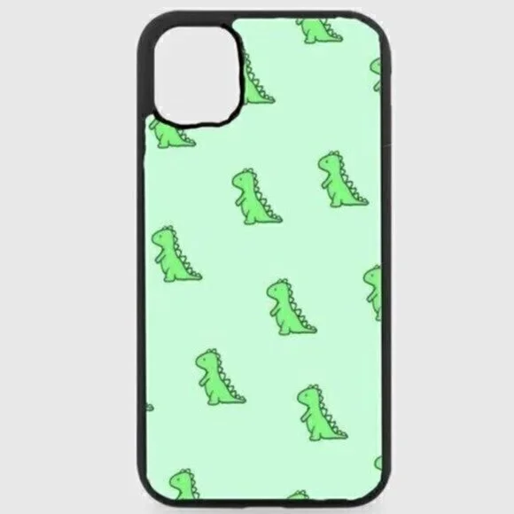 Green dinosaur phone case