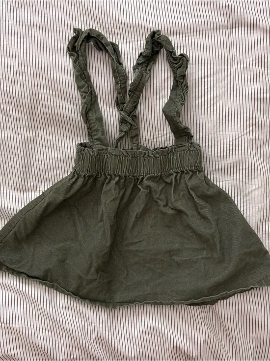 Olive Green Toddler Overall Skirt