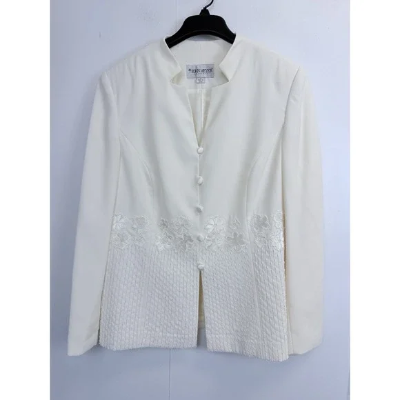 John Meyer Women's 16  Floral Embroidered Sequence Beaded Formal‎ Blazer Jacket