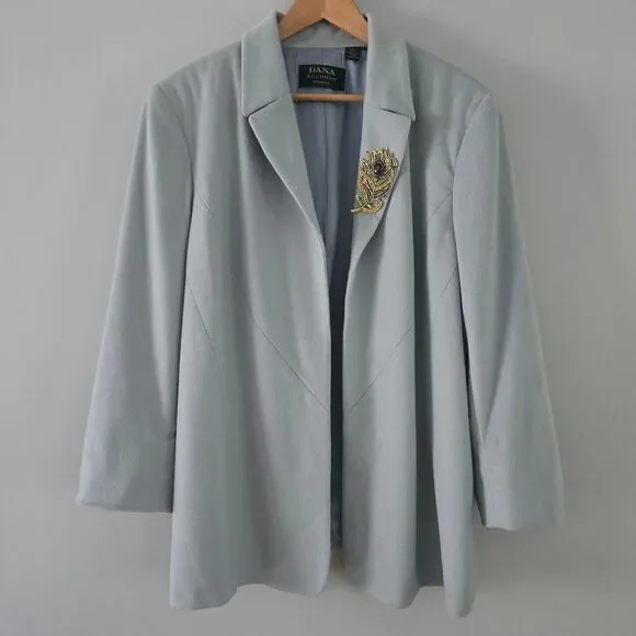 Dana Buchman Light Blue Open Front Women's Jacket Size 22